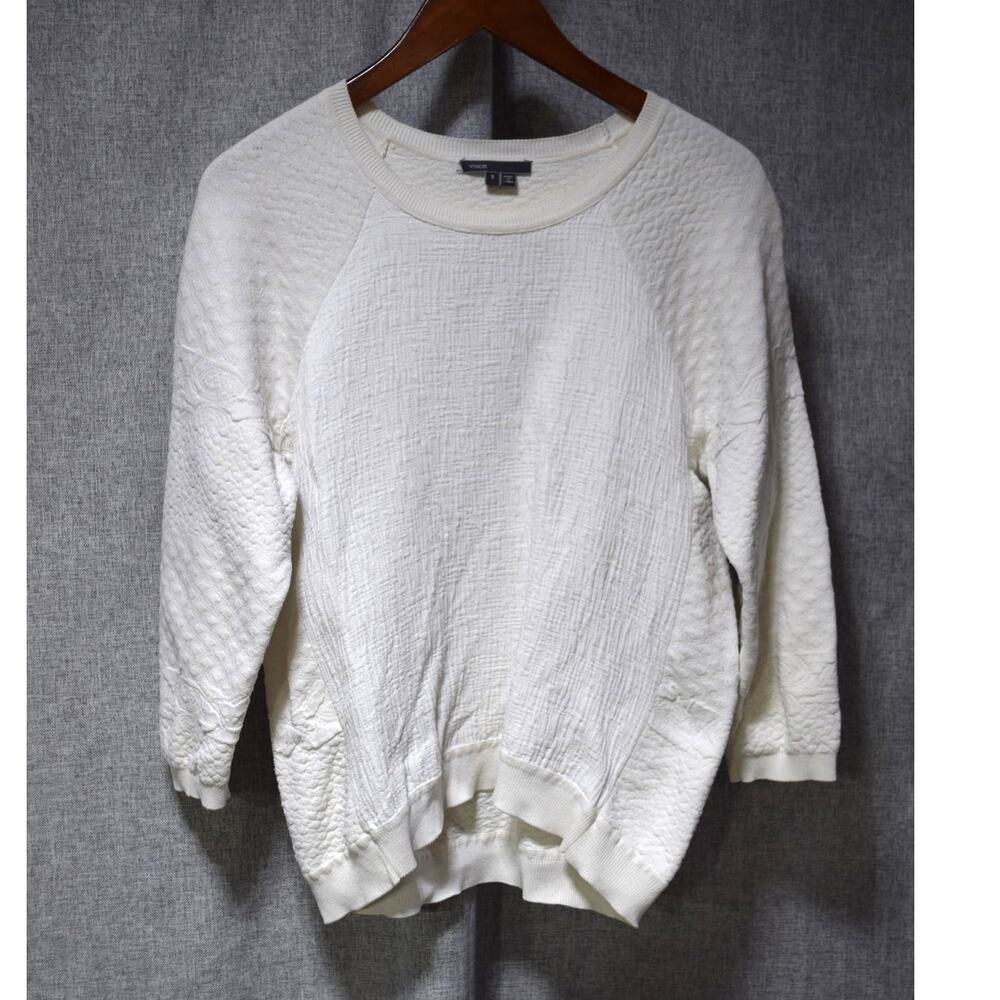 Vince Textured Cream Pullover Sweater Women’s Small